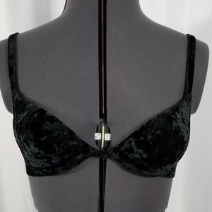 Victoria Secret Demis Black Felt Underwire Bra 34B